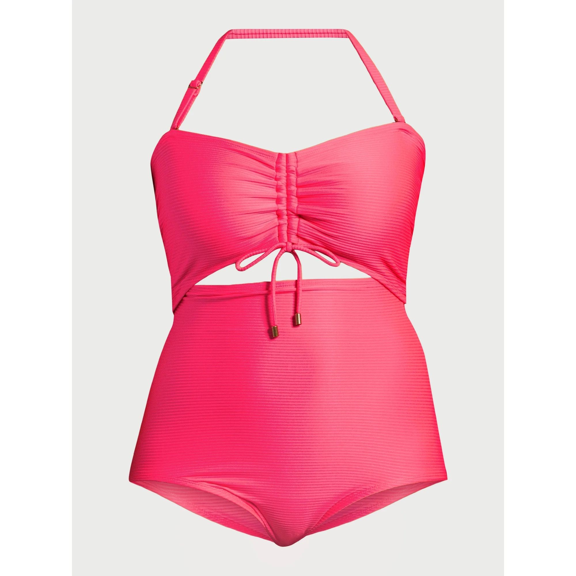 Time and Tru Women’s and Plus Ottoman Ribbed One Piece Swimsuit, Sizes XS-3X - Walmart.com | Walmart (US)