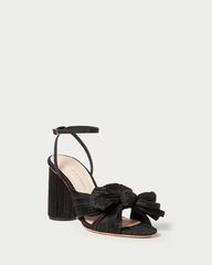 Camellia Black Pleated Bow Heel | Loeffler Randall