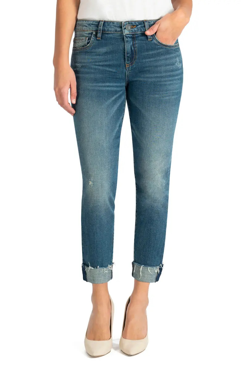 KUT from the Kloth Catherine Distressed Boyfriend Jeans (Deciding) (Regular & Petite) | Nordstrom | Nordstrom