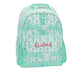 Mackenzie Roller Rabbit Aqua Monkey Backpacks | Pottery Barn Kids