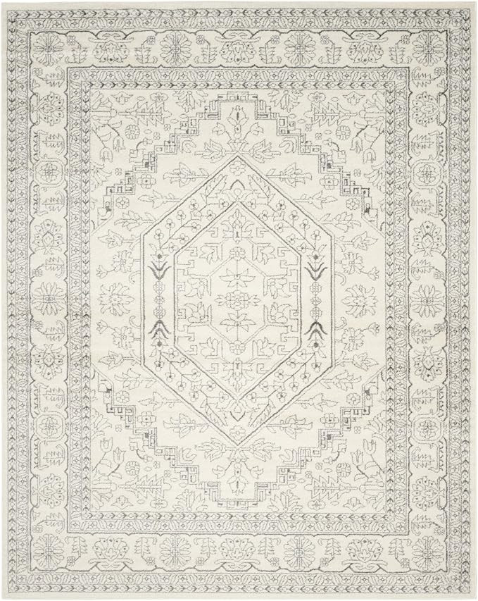 SAFAVIEH Adirondack Collection Area Rug - 8' x 10', Ivory & Silver, Oriental Medallion Design, No... | Amazon (US)