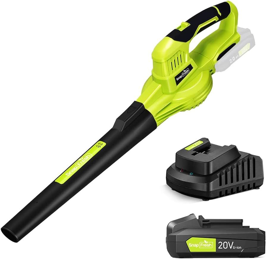 SnapFresh Leaf Blower - 20V Leaf Blower Cordless with Battery & Charger, Electric Leaf Blower for... | Amazon (US)