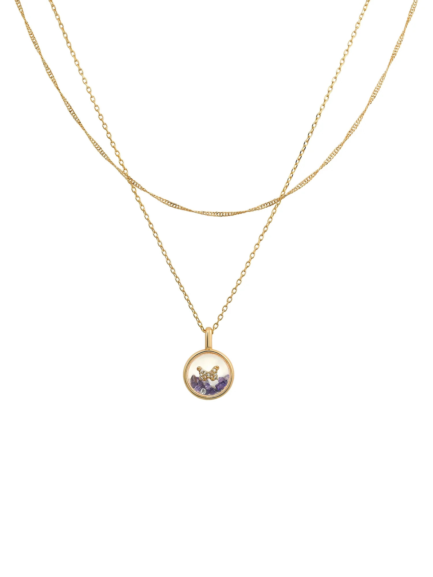 Believe by Brilliance Crystal and Cubic Zirconia Round Shaker Necklaces in 14KT Gold Flash Plated | Walmart (US)