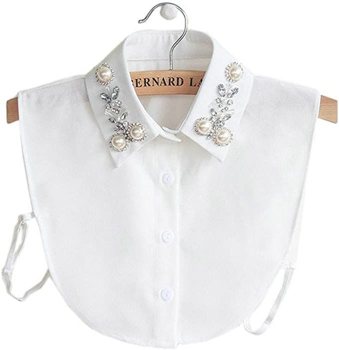 Joyci Diamond Pearl False Collar Peterpan Fake Collar Half Shirt Dickey | Amazon (US)