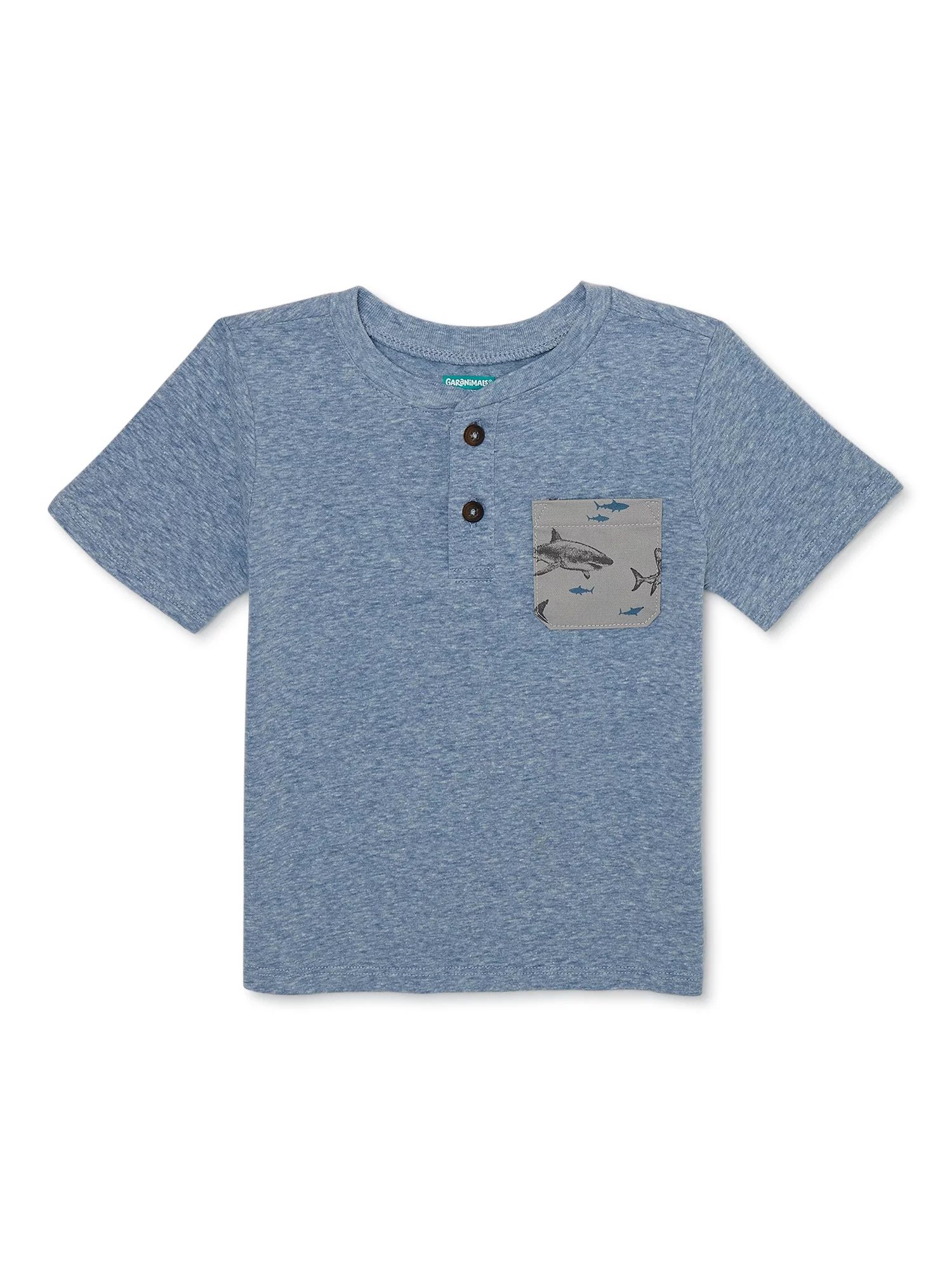 Garanimals Toddler Boys Short Sleeve Henley T-Shirt, Sizes 12M-5T | Walmart (US)