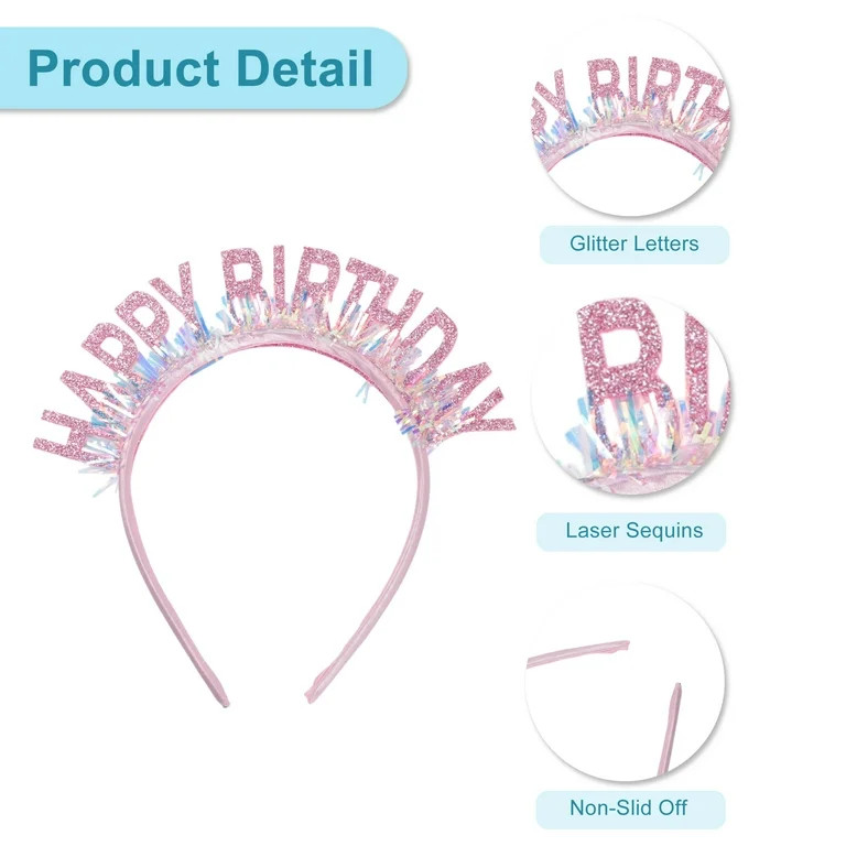 Unique Bargains Birthday Crown Birthday Headband Birthday Crown Adult Woman Happy Birthday Headba... | Walmart (US)