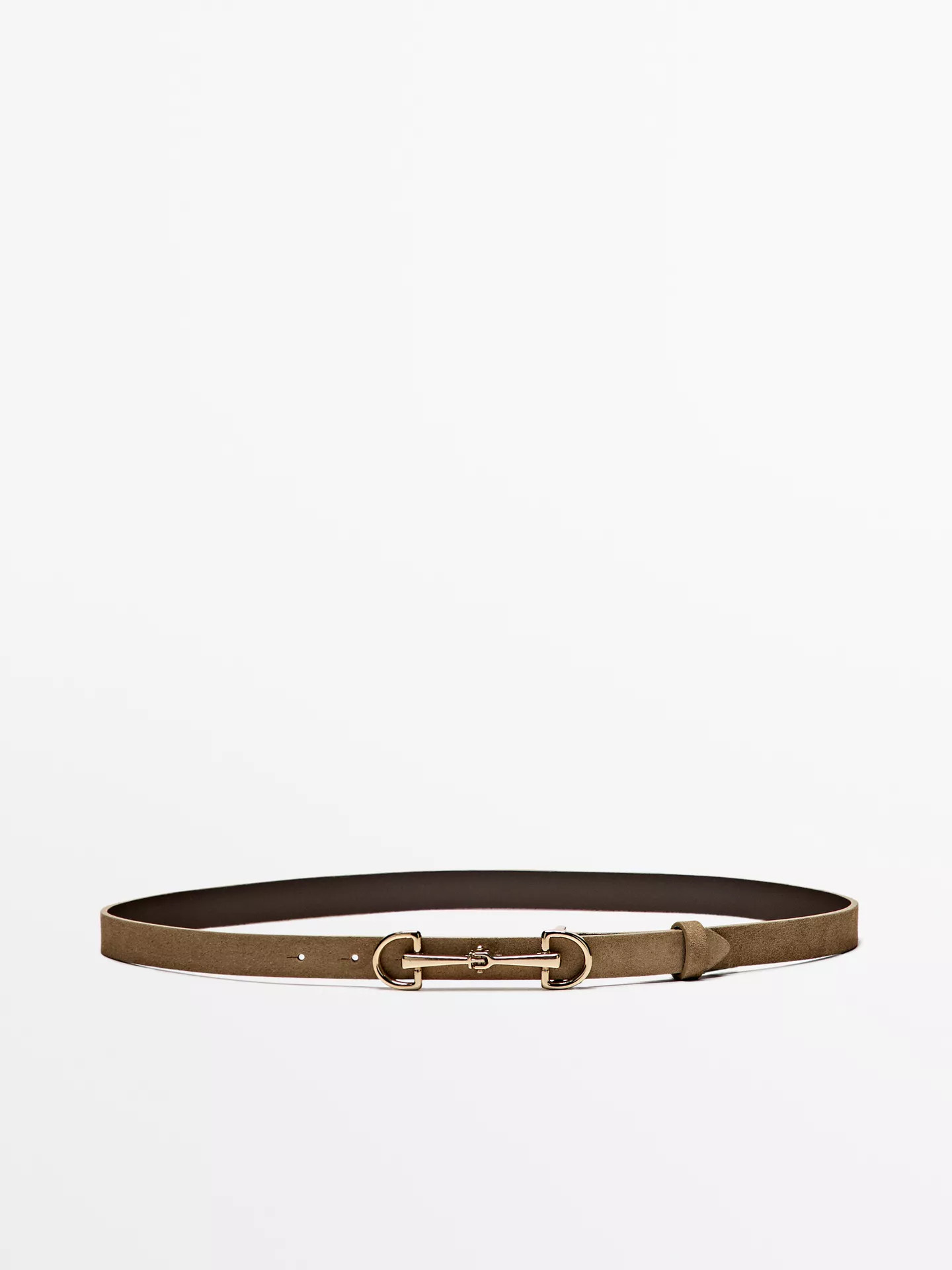 Equestrian split suede leather belt | Massimo Dutti UK