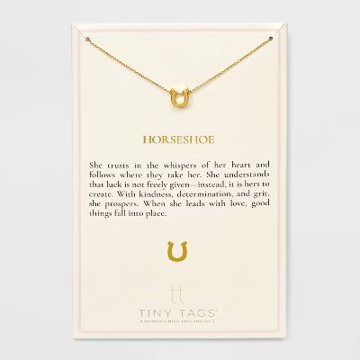 Tiny Tags 14K Gold Ion Plated Horseshoe Chain Necklace - Gold | Target