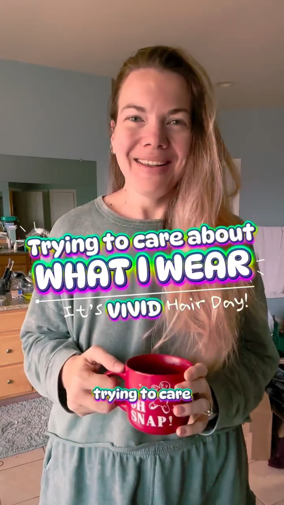 My hair has looked like an almost typical blonde for way too long. It’s hair day!!! Come back for part 2! 😘 

#ootd #momfit #hairday #vividhair #grwm