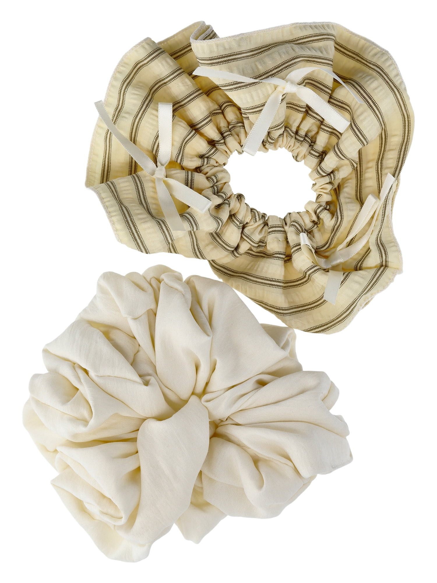 No Boundaries Women's Ruffle Hair Ties 2-Pack, Ivory | Walmart (US)