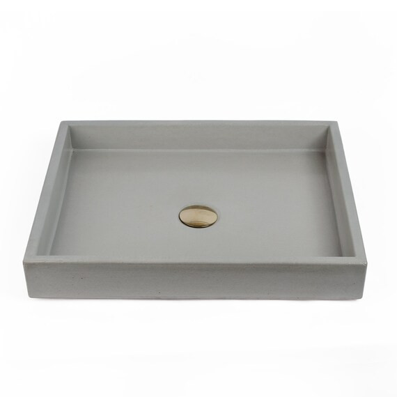 Concrete Vessel Sink, Handmade, Gray Square Design, Sleek and Modern Washbasin for Bathroom, New ... | Etsy (US)