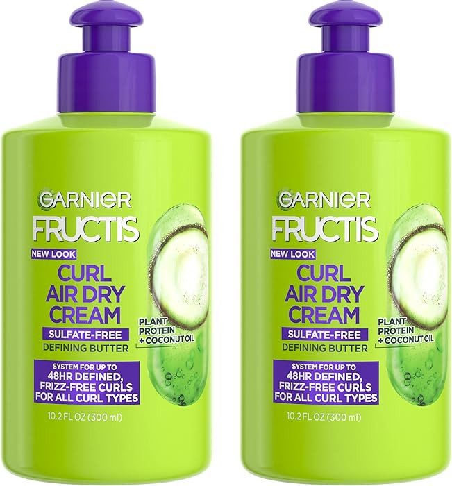 Garnier Fructis Curl Nourish Air Dry Cream, Sulfate Free Defining Butter Leave-in Conditioner, 10... | Amazon (US)