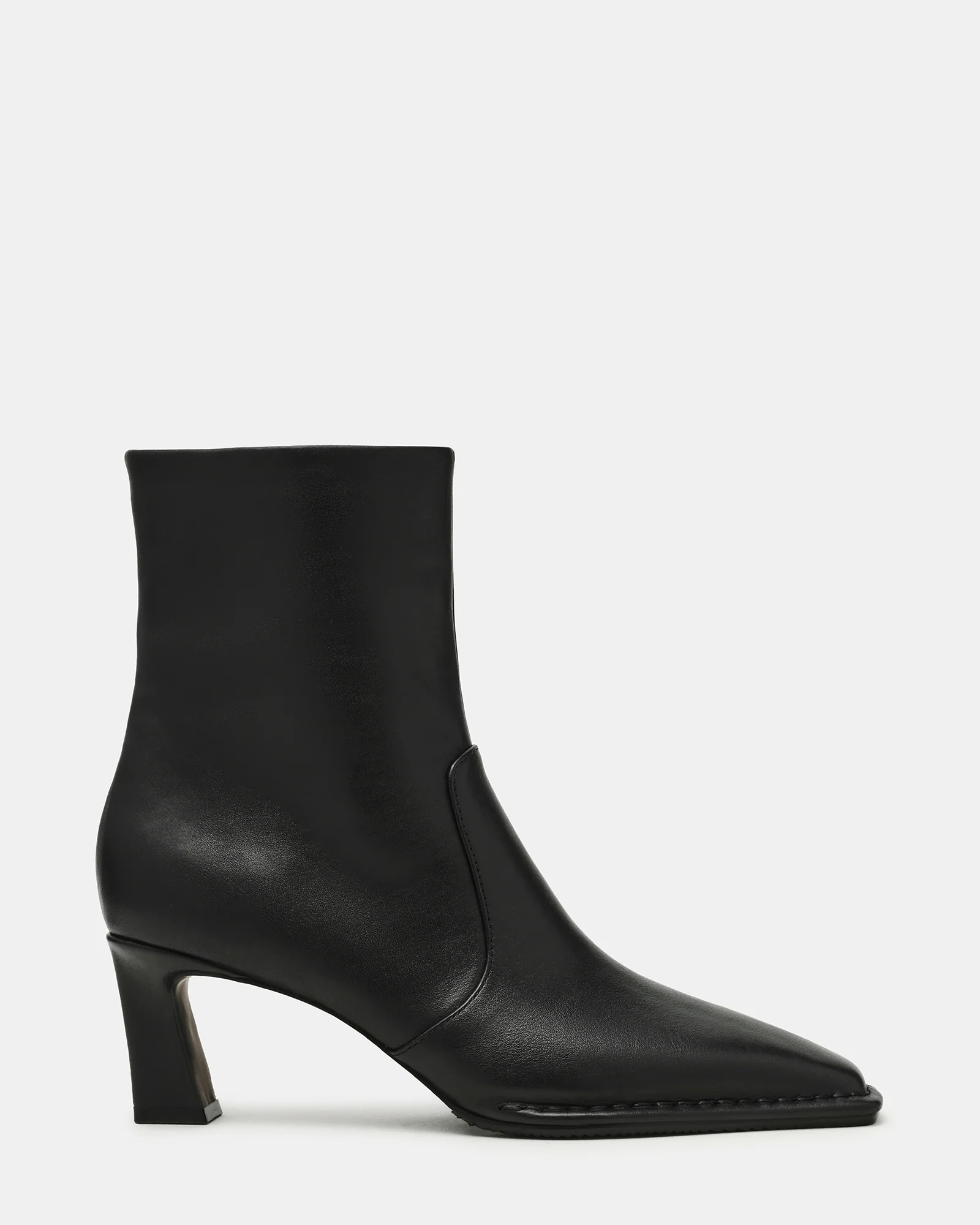 FARE Black Leather Square Toe Women's Ankle Boot | Steve Madden (US)