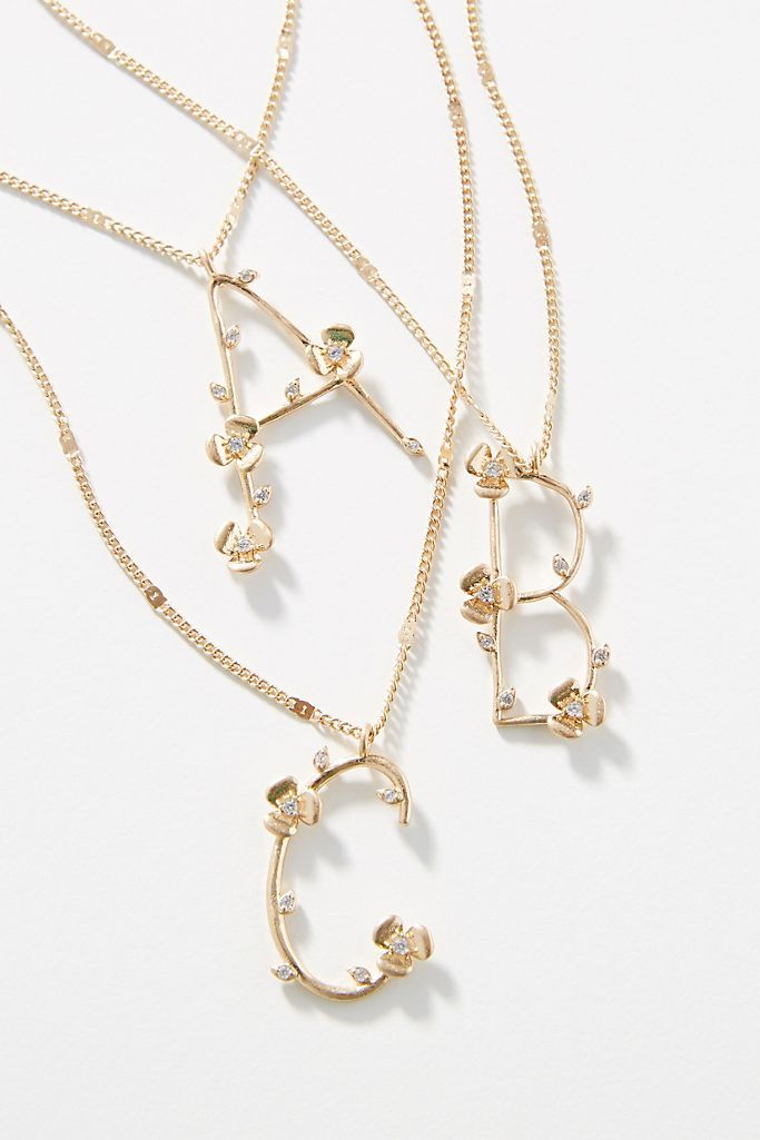 Floral Monogram Necklace | Anthropologie (US)