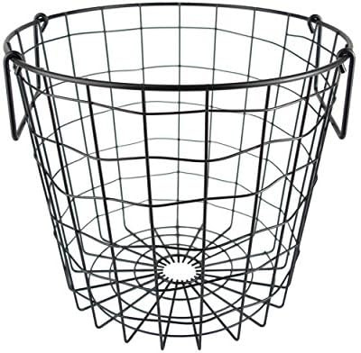 DII Metal Wire Mesh Stackable Utility Storage Bin, Small Round, 12x12x10", Black | Amazon (US)