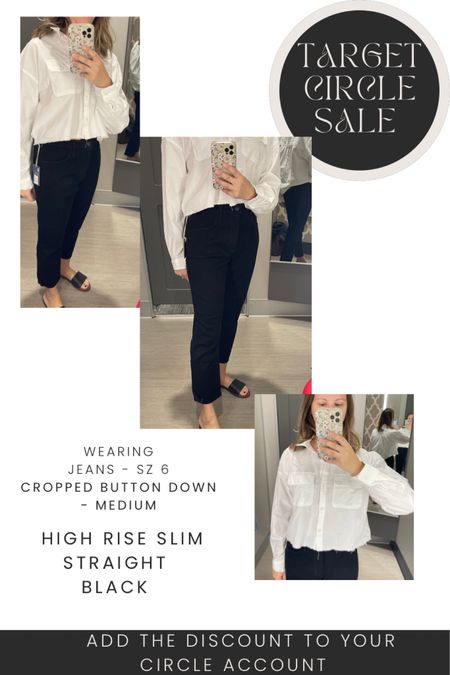 I love a good pair of black jeans. These are softer and have more of a jegging feel but they are the straight cut so they aren’t tight like skinny jeans and I think this cropped button down will get a ton of use this fall! 
#jeans #target #sale #targetcircle #targetsale 

#LTKstyletip #LTKfindsunder50 #LTKsalealert