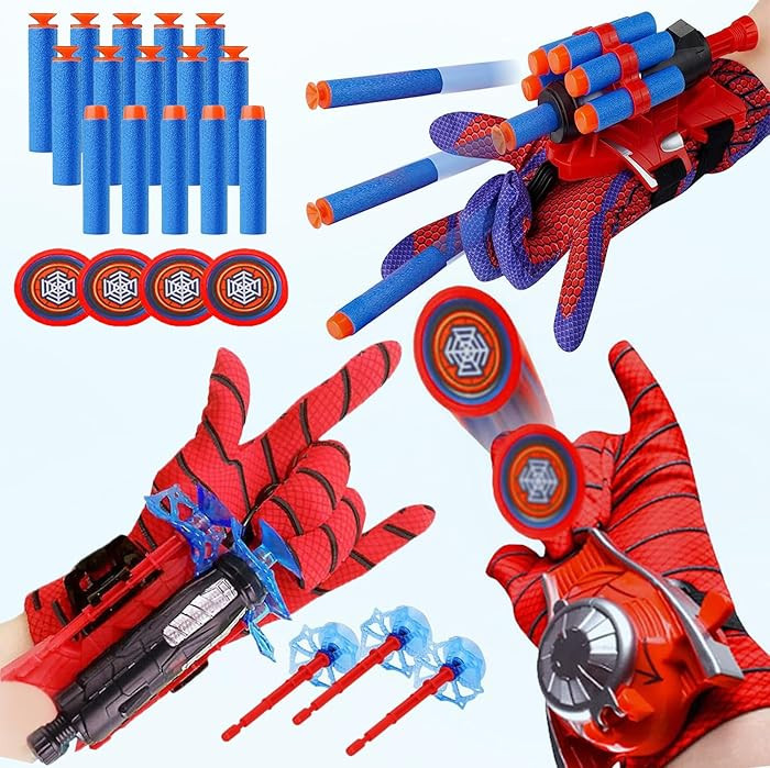 3 Sets Spider Web Shooters, Superhero Toys, Spider Web Plastic Launcher Glove with Wrist Toy Set,... | Amazon (US)