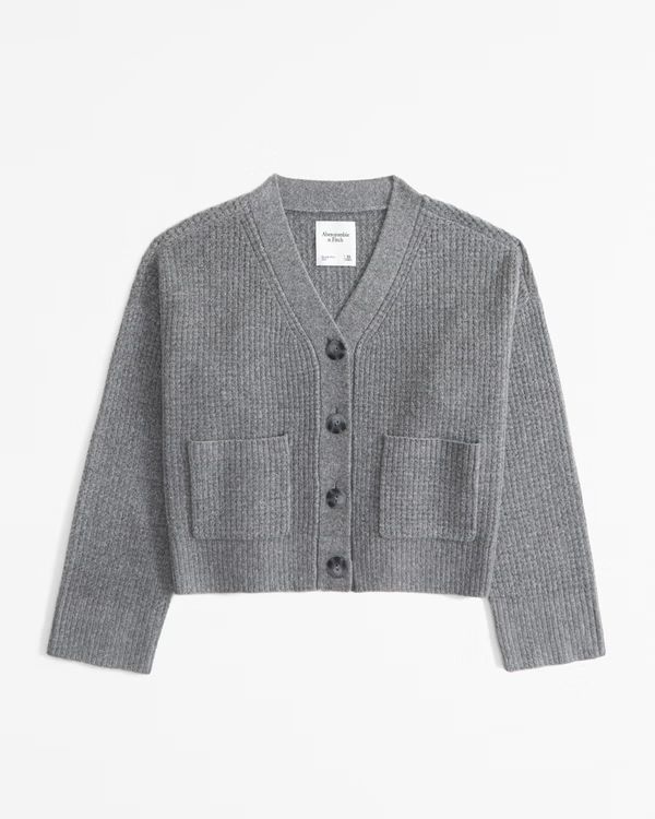 Waffle Cardigan | Grey Cardigan | Gray Cardigan | Cardigan Outfits  | Abercrombie & Fitch (US)