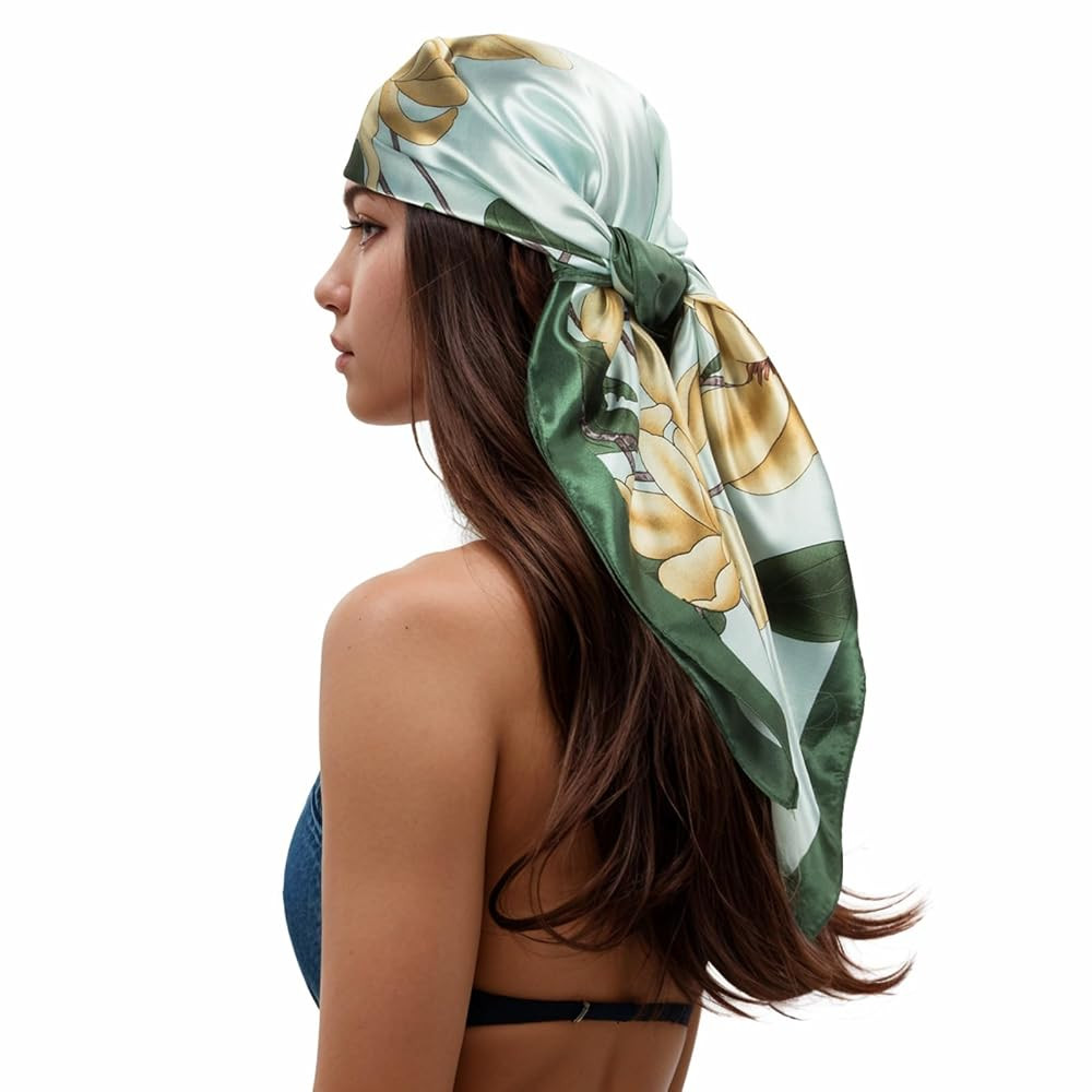 RIIQIICHY Head Scarf for Women Like Silk Scarf Hair Scarf Printed Square Scarf Bandanas for Women... | Amazon (US)