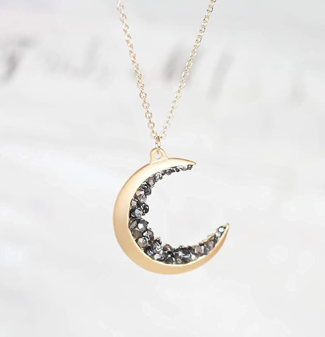Dainty Delicate Long Layered Crescent Moon Necklace for Women | Amazon (US)