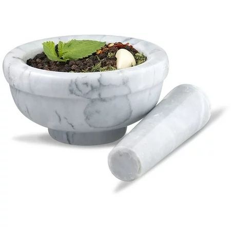 Mortar And Pestle Set Marble Grey 3.75 Inches Diameter - Marble Mortar and Pestle Set for Spices and | Walmart (US)