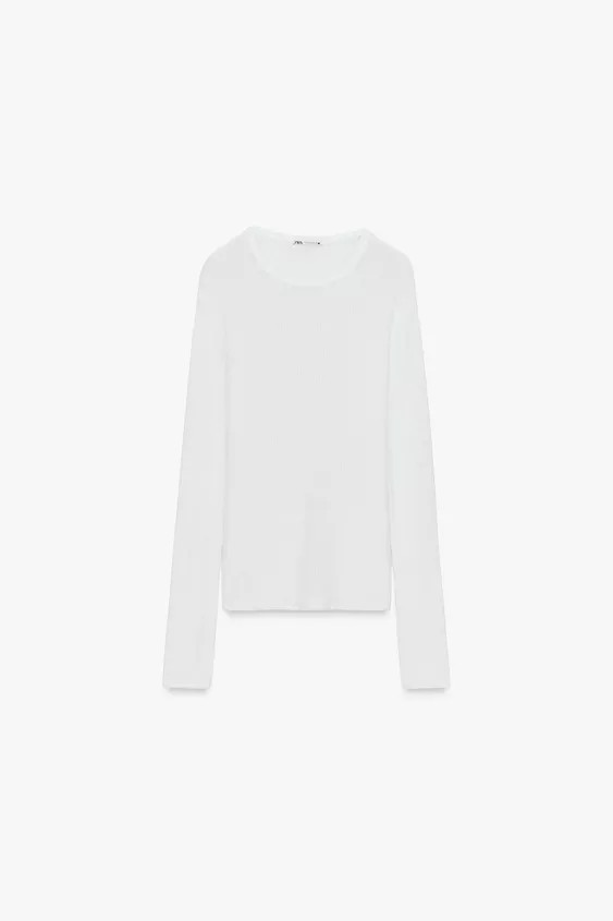 LONG SLEEVE RUSTIC TOP | Zara US