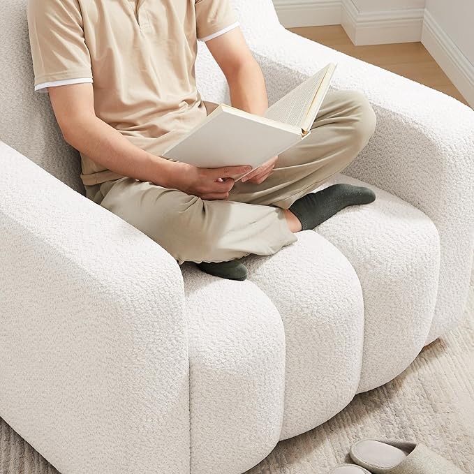 Oversized Accent Chair, Modern Living Room Chairs, Comfy Boucle Fabric Upholstered Armchair for B... | Amazon (US)