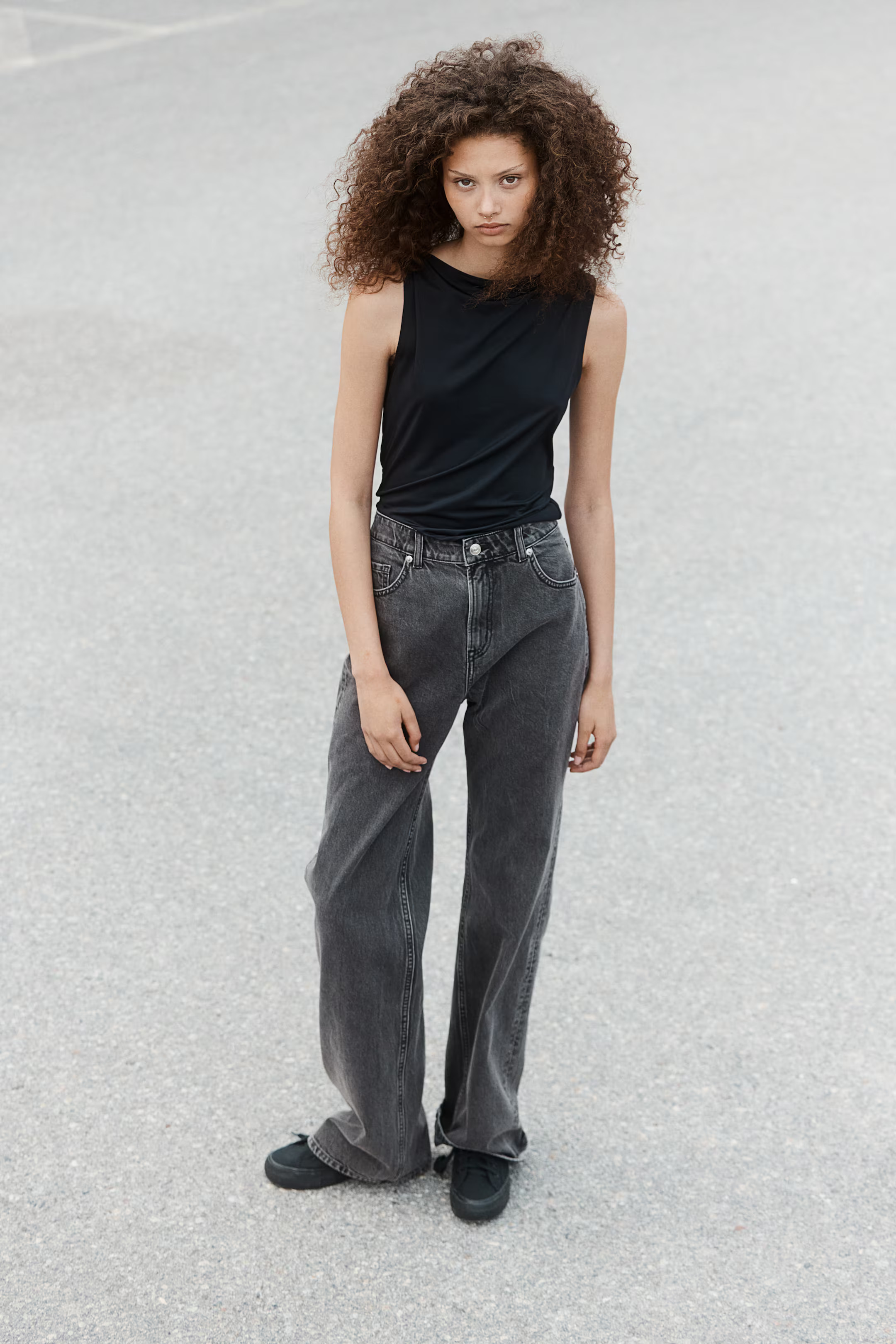 Wide High Jeans - Black - Ladies | H&M US | H&M (US + CA)