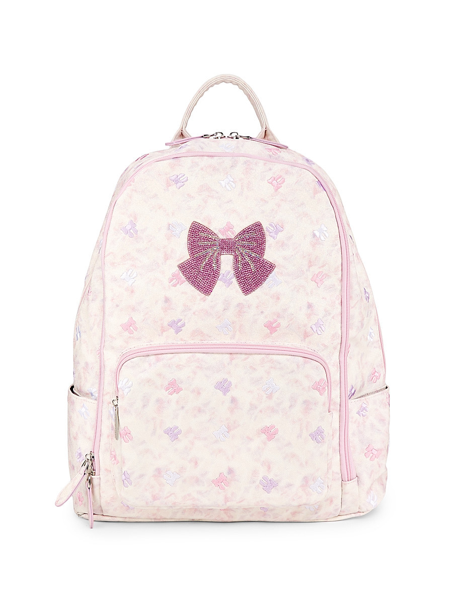 Girl's Crystal-Embellished Bow Backpack - Pink | Saks Fifth Avenue