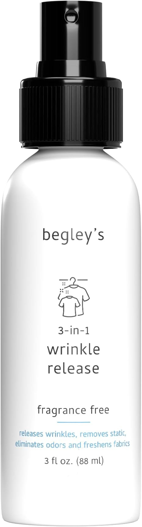 Begley's 3-in-1 Wrinkle Remover, Quick Fix Wrinkle Release, Static Cling Remover, Odor Eliminator... | Amazon (US)