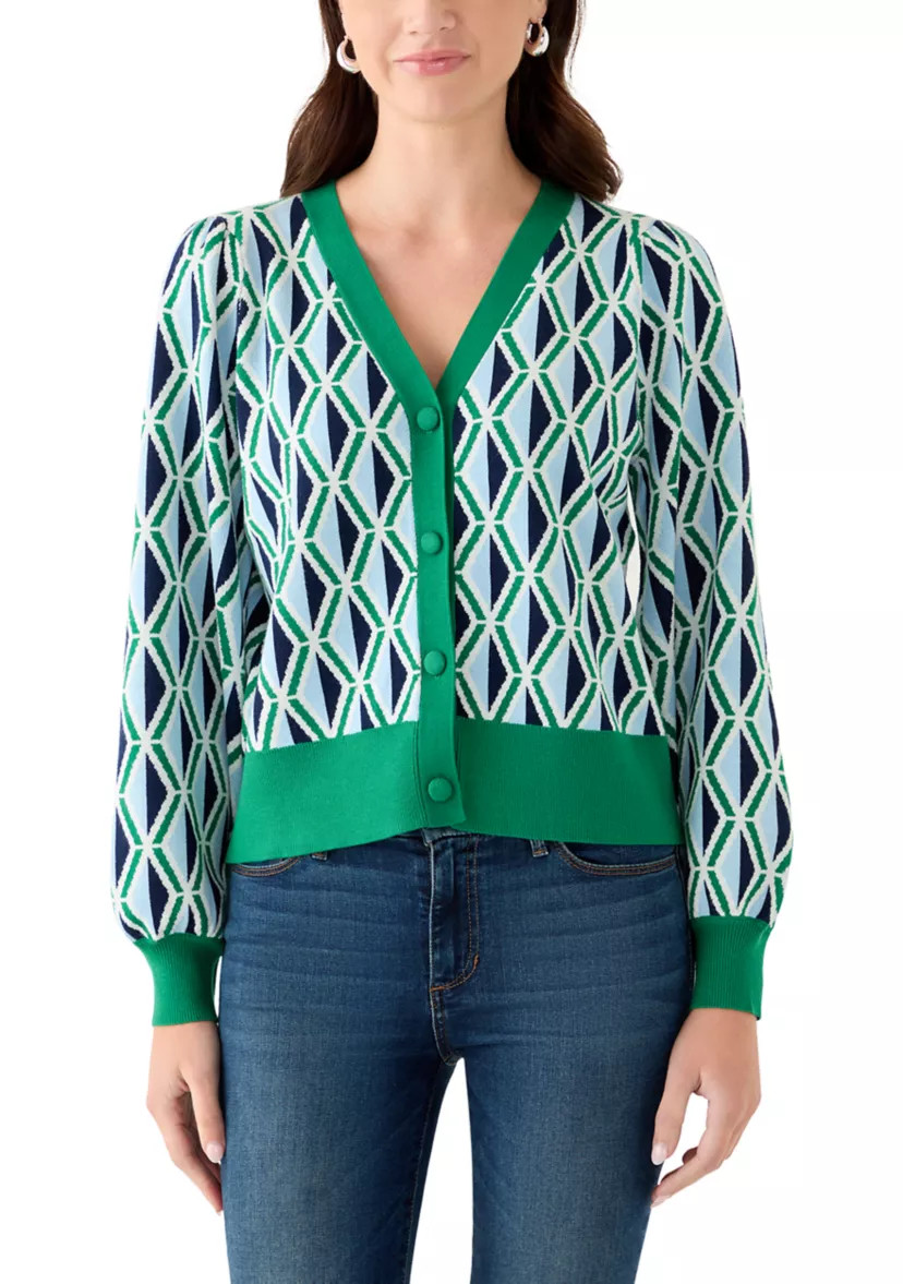 Women's Intarsia Knit Cropped Cardigan | Belk