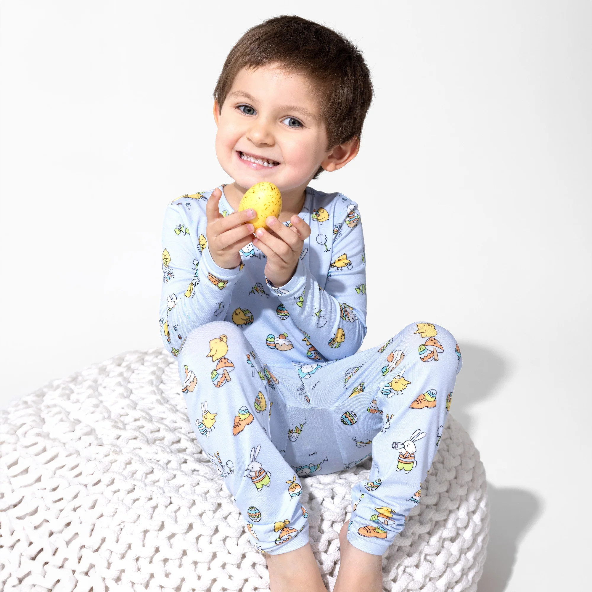 Easter Bunny Blue Bamboo Kids Pajamas | Bellabu Bear