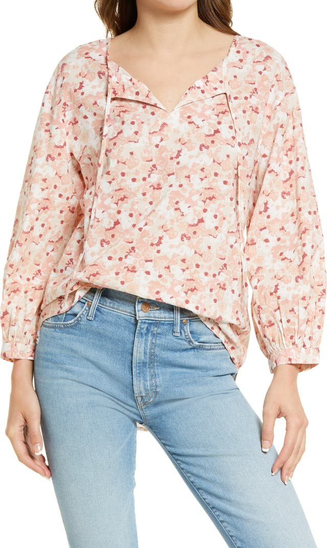Tie Front Popover Top | Nordstrom