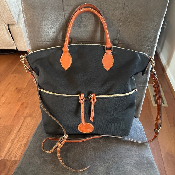Dooney & Bourke Black Nylon Large Pocket Satchel Crossbody Handbag | Poshmark