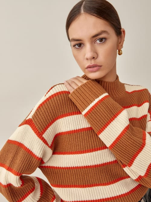 Elio Cotton Stripe Sweater | Reformation (Global)