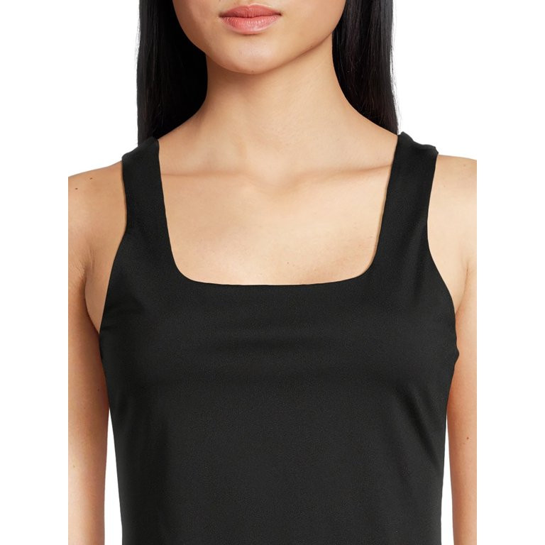 No Boundaries Juniors' Double Layer Square Neck Tank Top, Sizes XS-XXXL | Walmart (US)