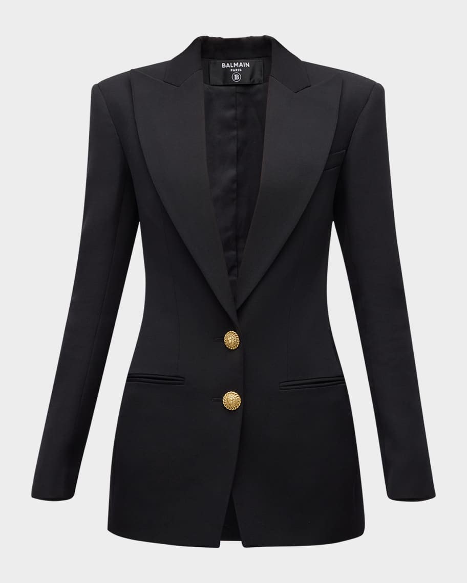 Balmain Two-Button Fitted Blazer Jacket | Neiman Marcus
