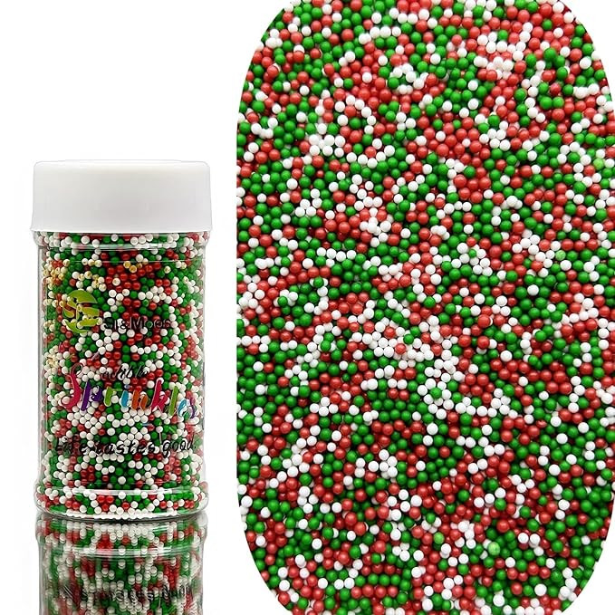 SE Si&Moos Red Green and White Christmas Sprinkles for Cake Decorating Red Green White Nonpareils... | Amazon (US)