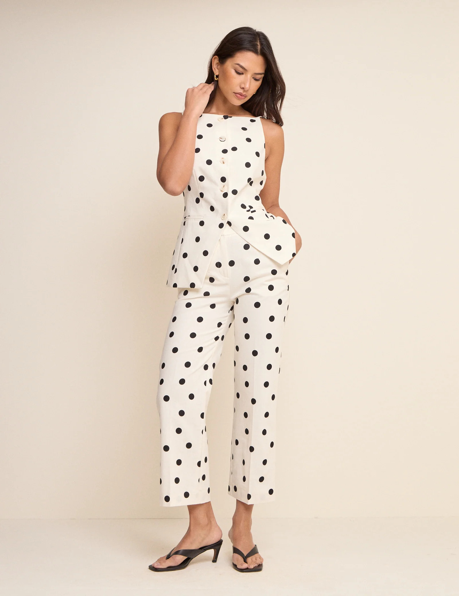 White Polka Dot Waistcoat | Nobody's Child