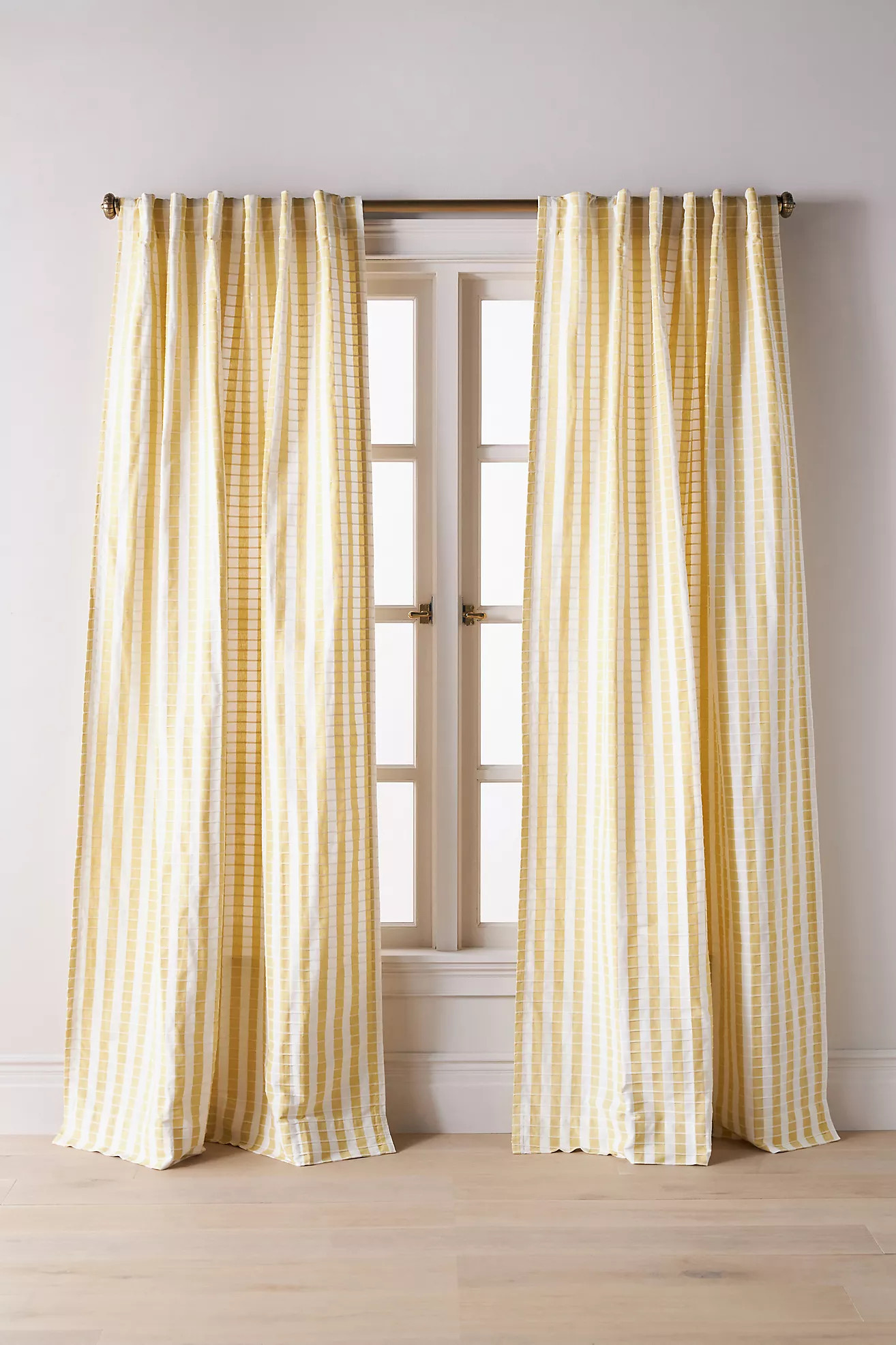 Cotton Woven Stripe Curtain | Anthropologie (US)