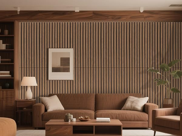 RITOLLO 4-Piece Wood Slat Panels for Wall 94.5"×11" Acoustic Panels for Interior Wall Decor 3D F... | Amazon (US)