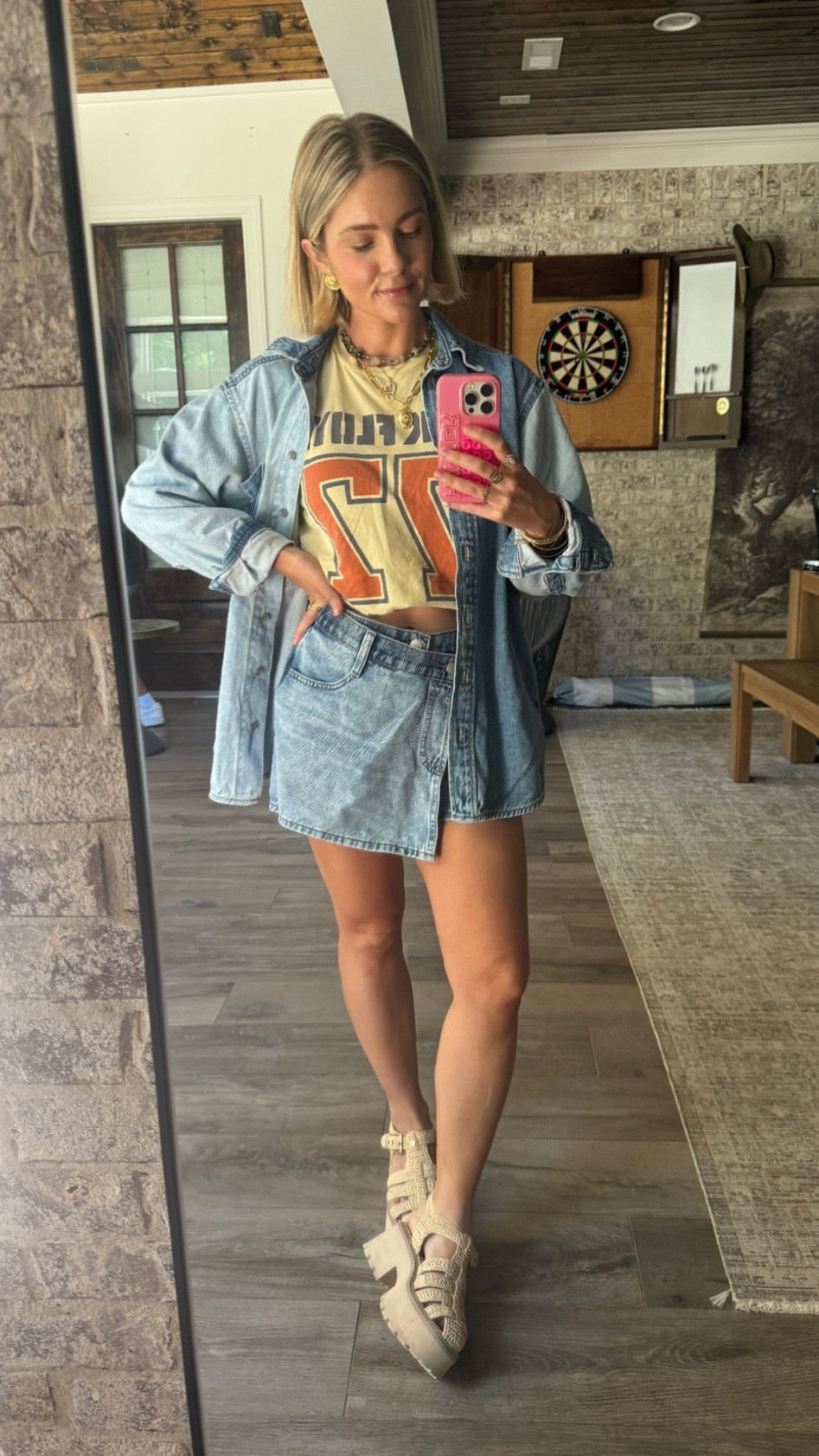 Summer denim outfit, matching set, graphic tee, sandals, dolce vita, Anthropologie, target

#LTKFindsUnder100 #LTKStyleTip #LTKShoeCrush