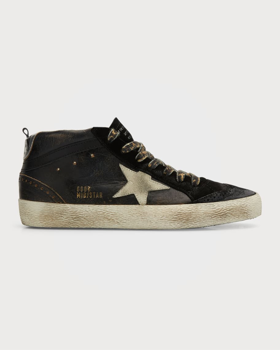 Golden Goose Mid Star Suede Wing-Tip Sneakers | Neiman Marcus