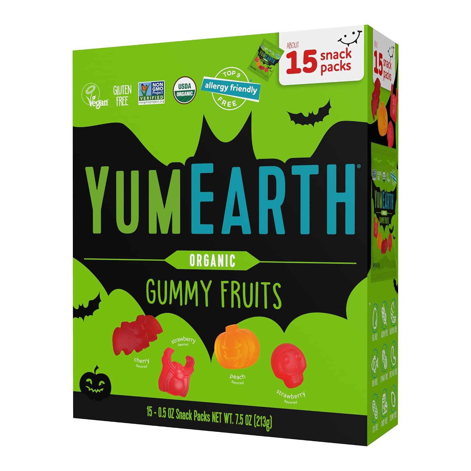Yumearth, Organic Halloween Gummy Fruits, 7.5 Ounce | Amazon (US)