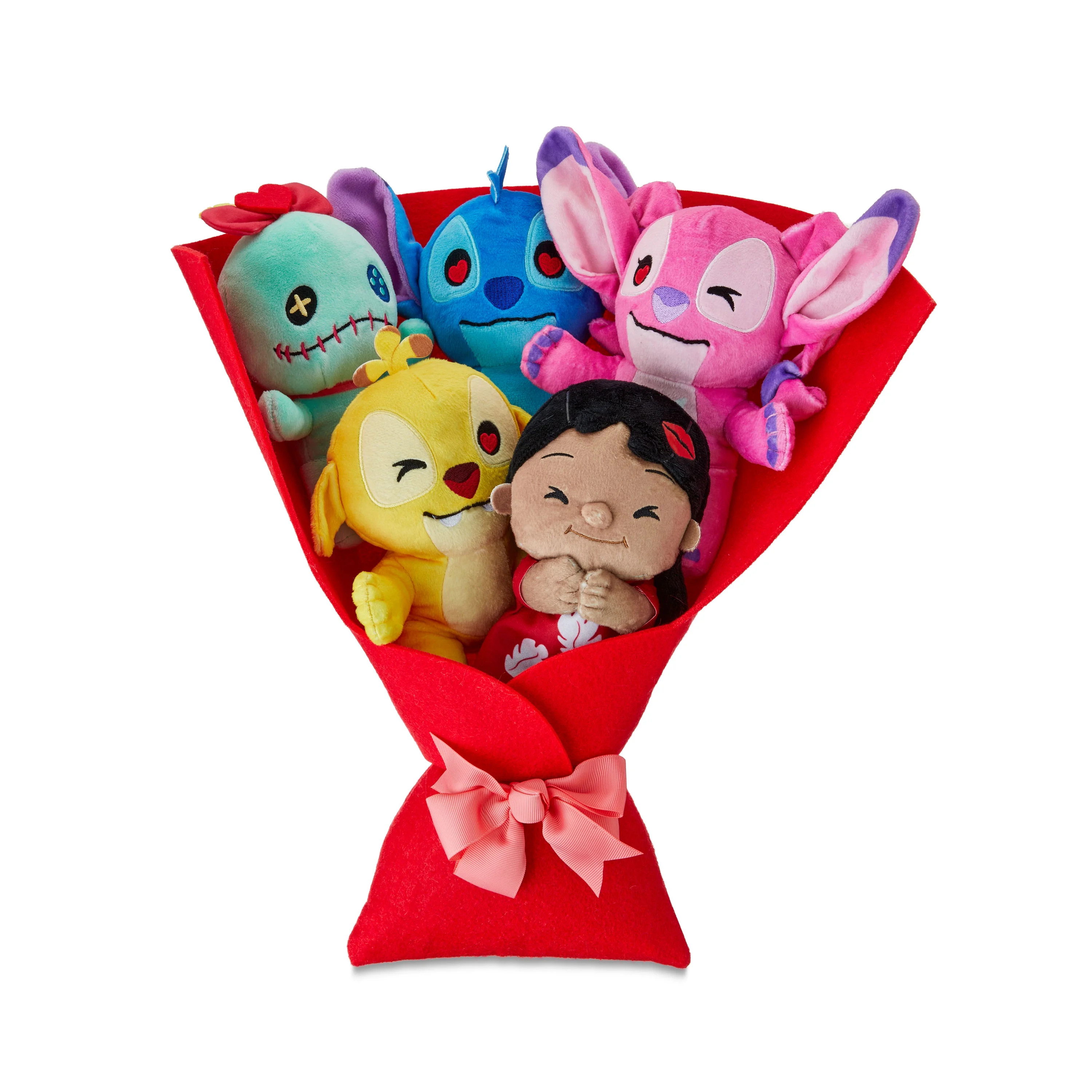 Disney Stitch Valentine 14-inch Large Plush Bouquet, 5 Plushies Included, Kids Ages 2 and up | Walmart (US)