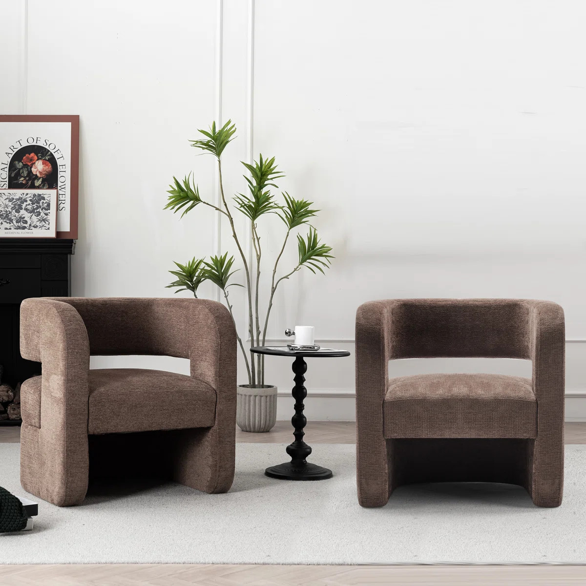 Full Assembled Upholstered Barrel Armchair, Transitional Modern Accent Chair for Living Room Set ... | Wayfair North America