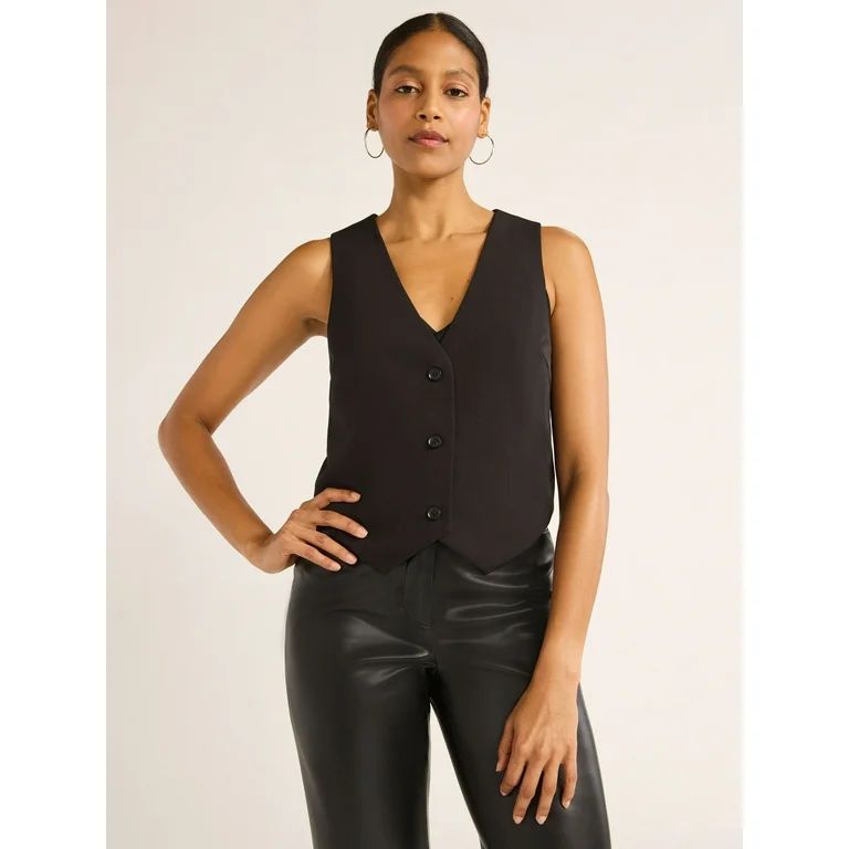 Scoop Women's Crepe Tailored Vest, Sizes XS-XXL | Walmart (US)