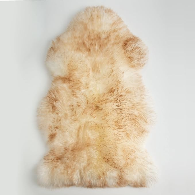 HUAHOO Premium Genuine Sheepskin Rug Real Australia Sheepskin Natural Luxury Fluffy Lambskin Fur ... | Amazon (US)