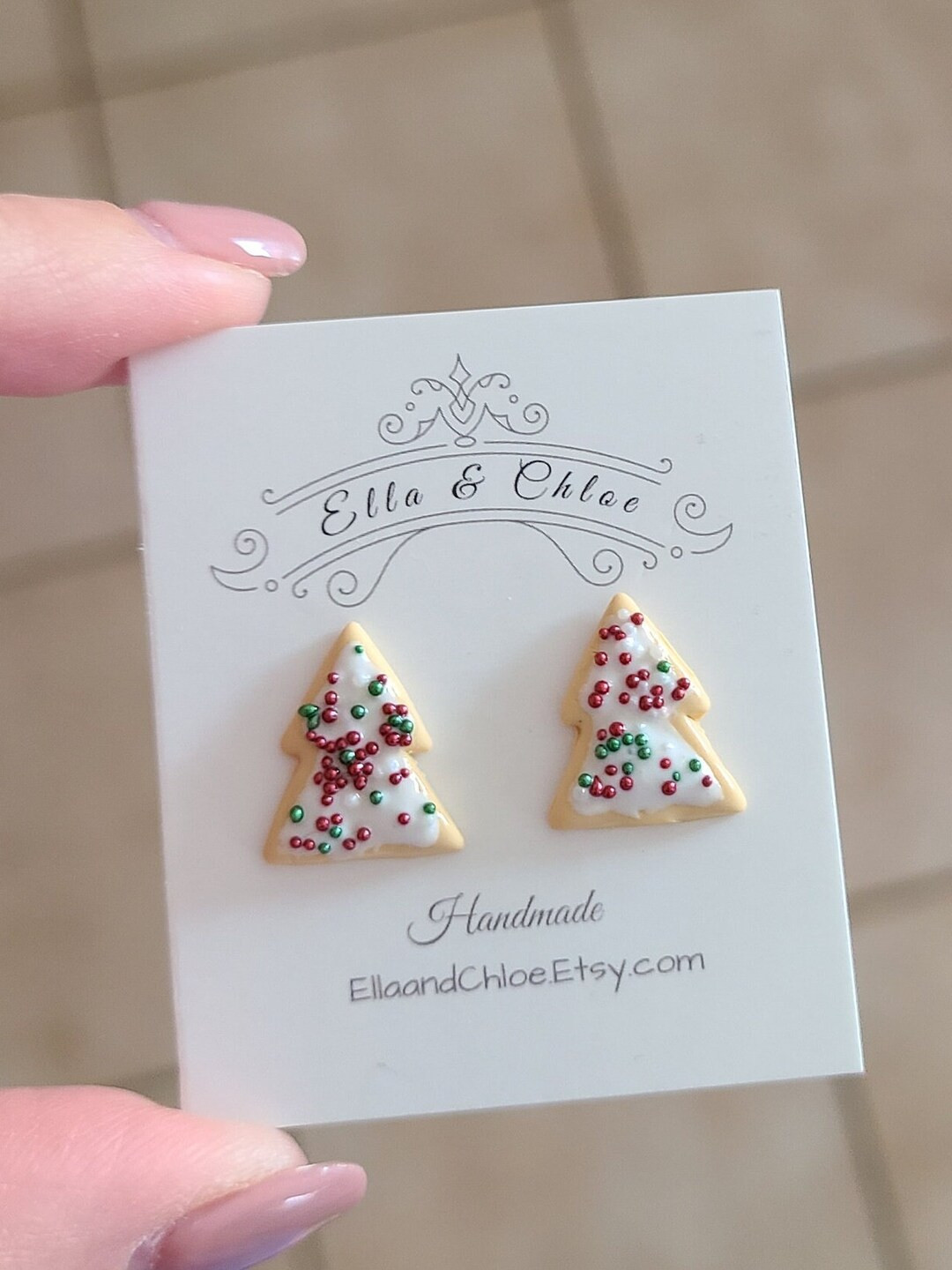 Christmas Sprinkle Sugar Cookie Christmas Tree Stud Earrings - Etsy Canada | Etsy (CAD)