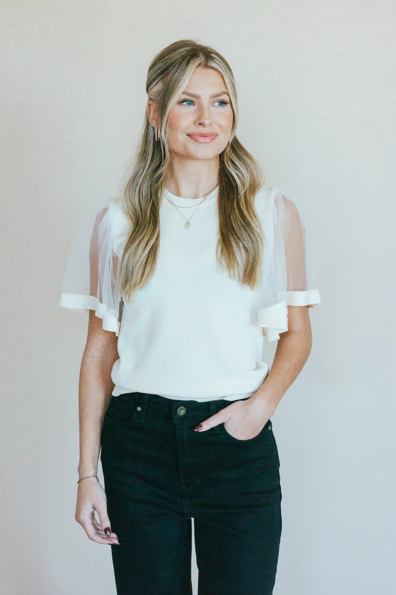 Dashing Beauty White Short Sleeve Top | Apricot Lane Boutique